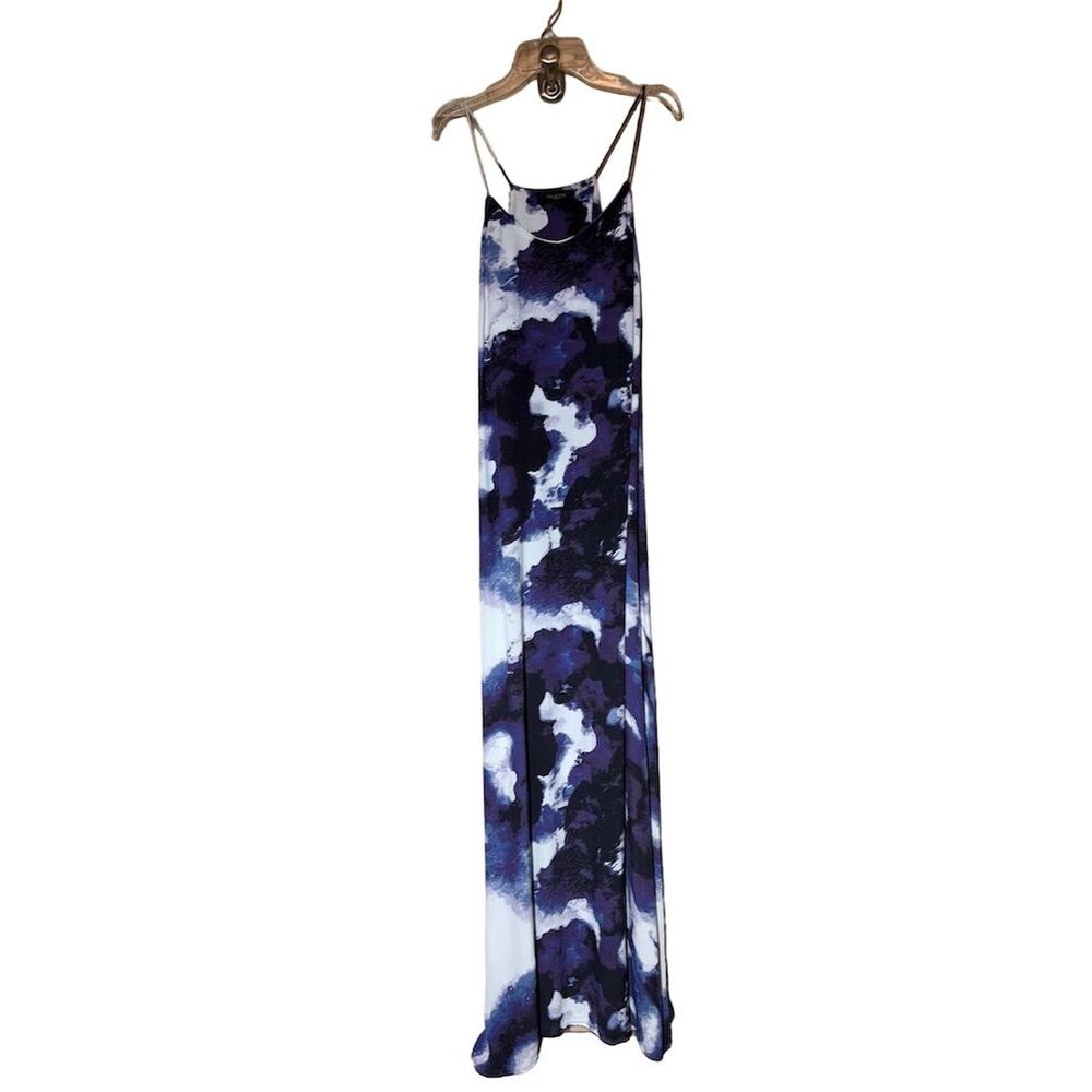 Selected Femme Women's Blue Tie-Dye Sleeveless Maxi Dress Size 38 S